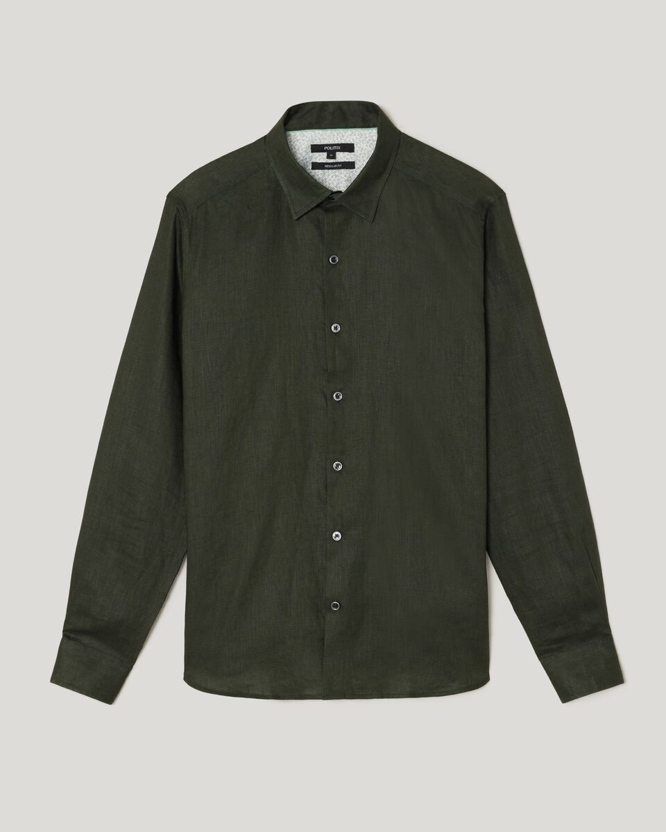 Regular Long Sleeve French Linen Shirt